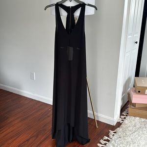 Bcbg maxazria black dress, cut out and zipper back, shorter in front than back